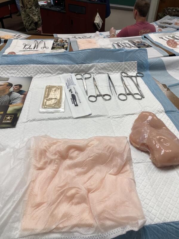 UNC Charlotte ROTC emergency medicine suture lab materials